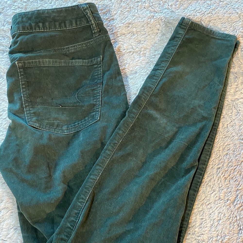 American Eagle Dark Green Hi-Rise Jegging
